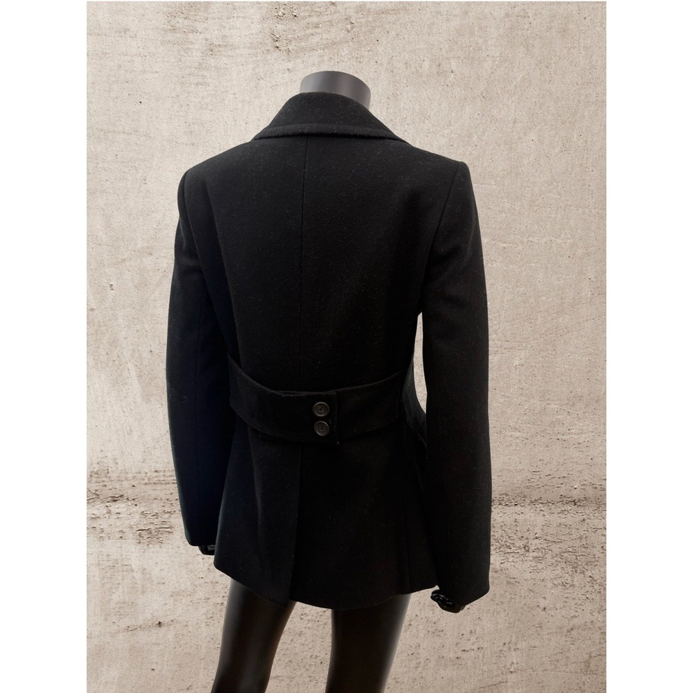 Banana Republic Wool Blend Peacoat Jacket Black Double Breasted Women S - Picture 4 of 11